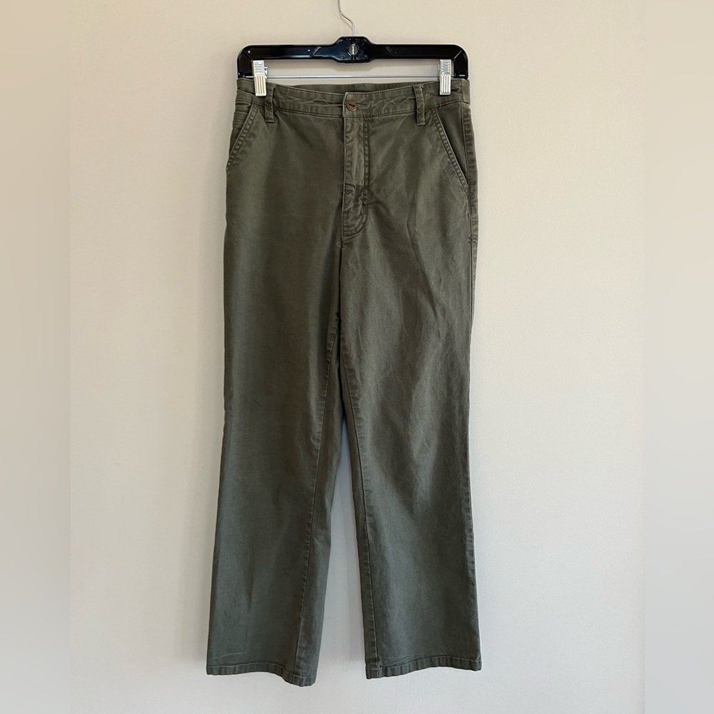 Toad & Co Earthworks High-Rise Cropped Straight Leg Cotton Stretch Pant Green, 4